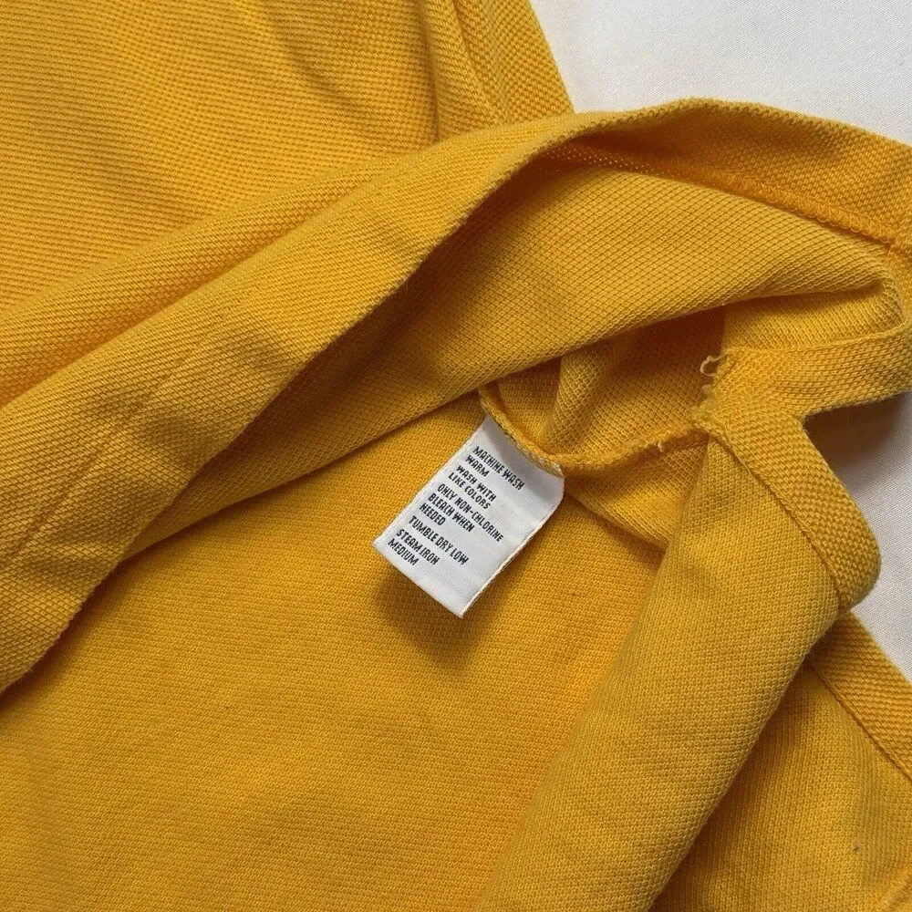 Vintage Polo Ralph Lauren Mens Large Yellow Short Sleeve Cotton Rugby Lakers
